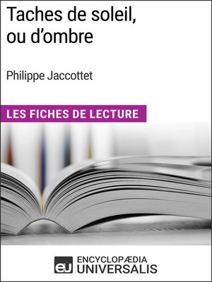 cover image of Taches de soleil, ou d'ombre de Philippe Jaccottet